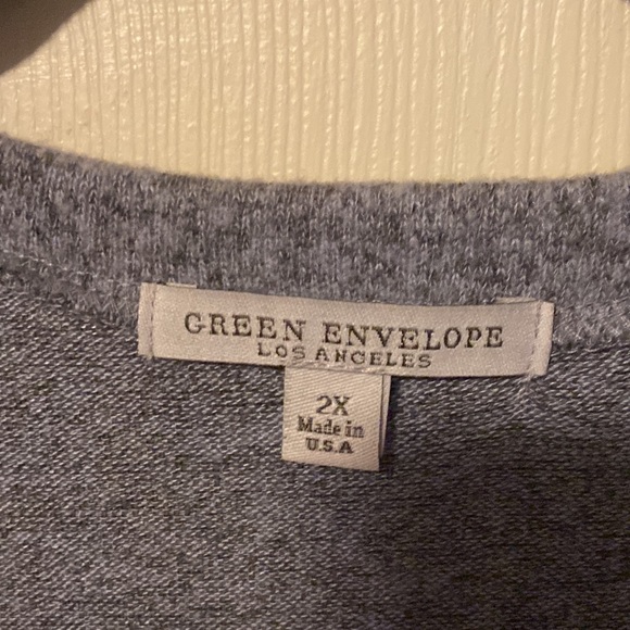 Grey marled tie waist cardigan sweater. - Picture 3 of 5